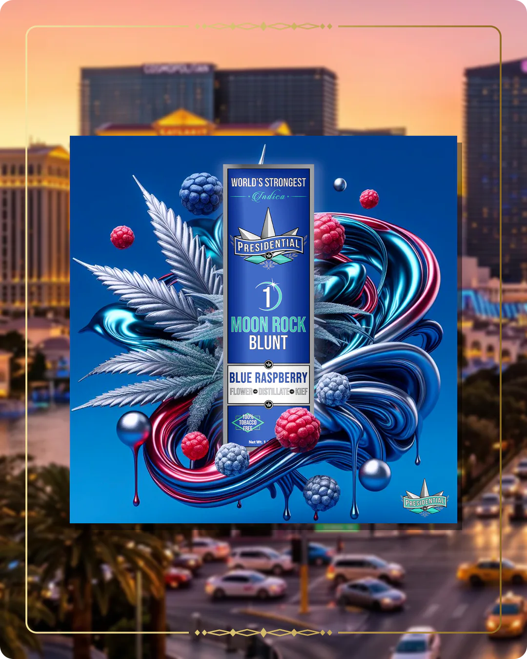 Blue Raspberry Presidential blunt for the Nevada Silver page