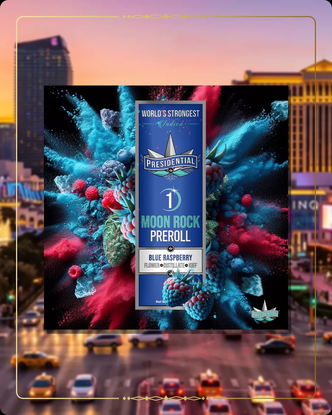Blue Raspberry Presidential pre-roll variant 2 for the Nevada Silver page