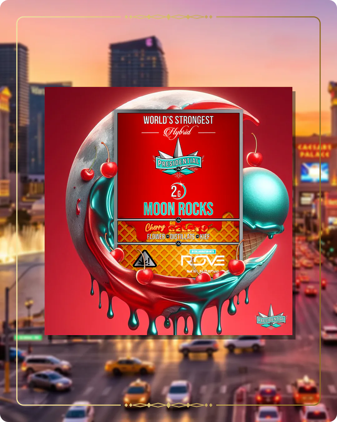 Cherry Gelato Presidential Moon Rock variant 3 for the Nevada Moon Rocks page