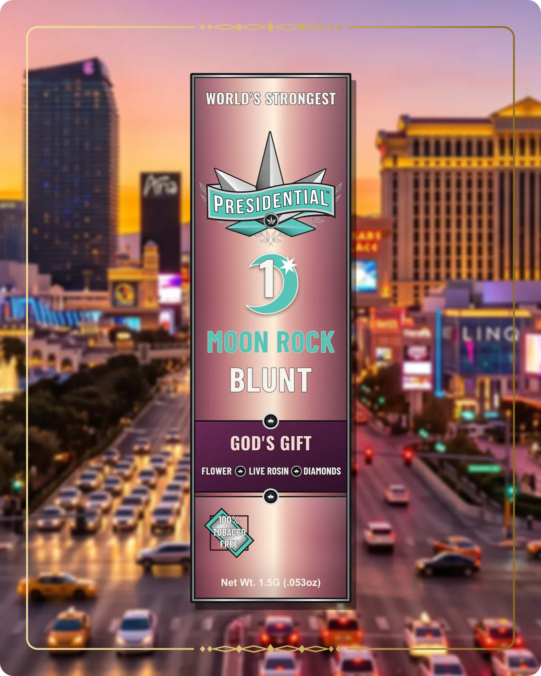 God's Gift Presidential Rose Gold Moon Rock Blunt for the Nevada Rose Gold page