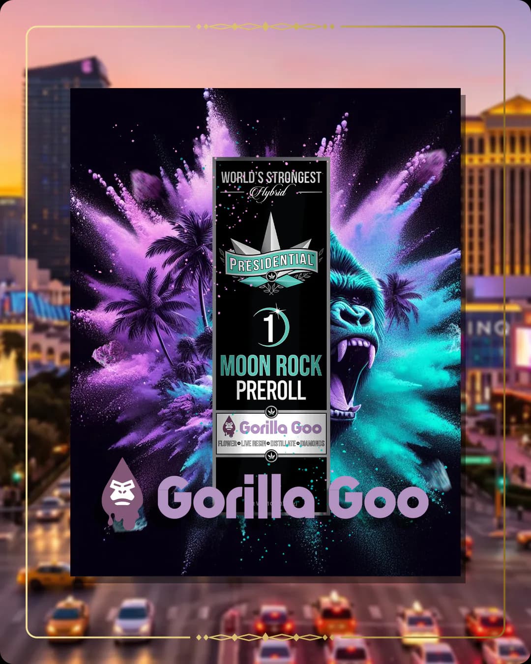 Gorilla Goo Presidential pre-roll for the Nevada retailers page