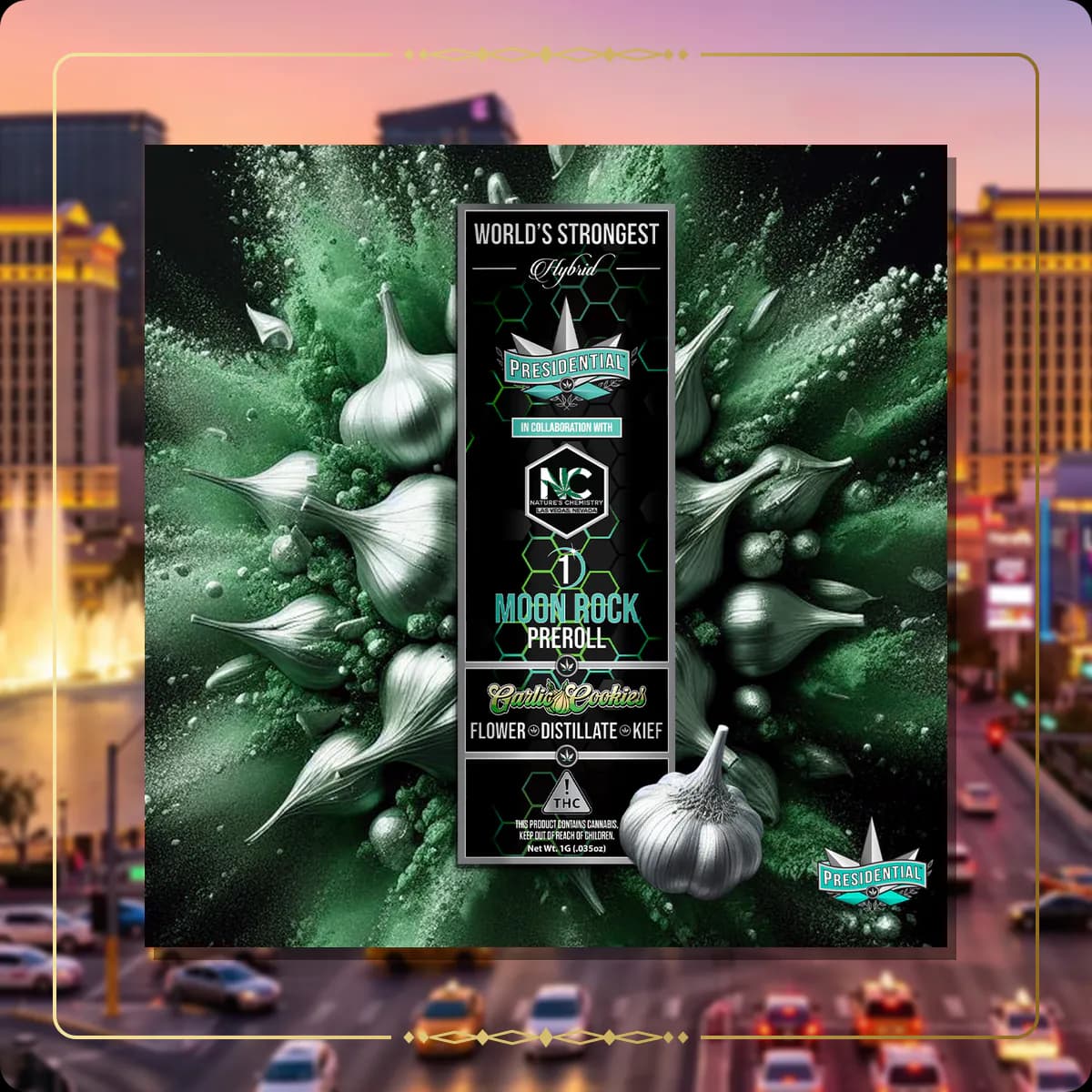 Garlic Cookies Presidential pre-roll variant 2 for the Nevada home collection