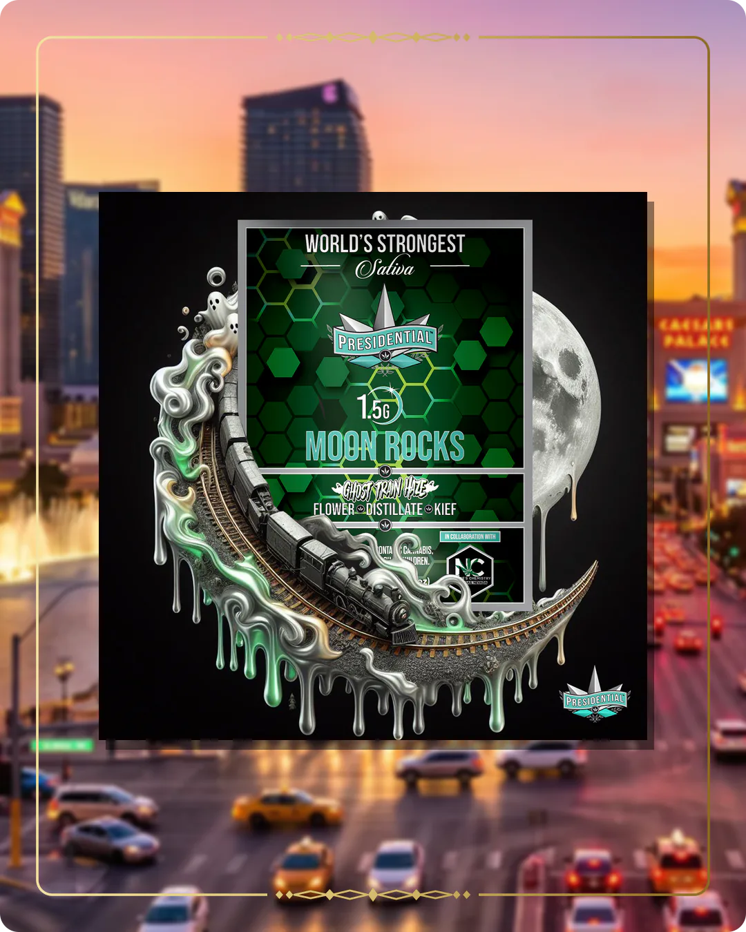 Ghost Haze Train Presidential Moon Rock for the Nevada retailers page