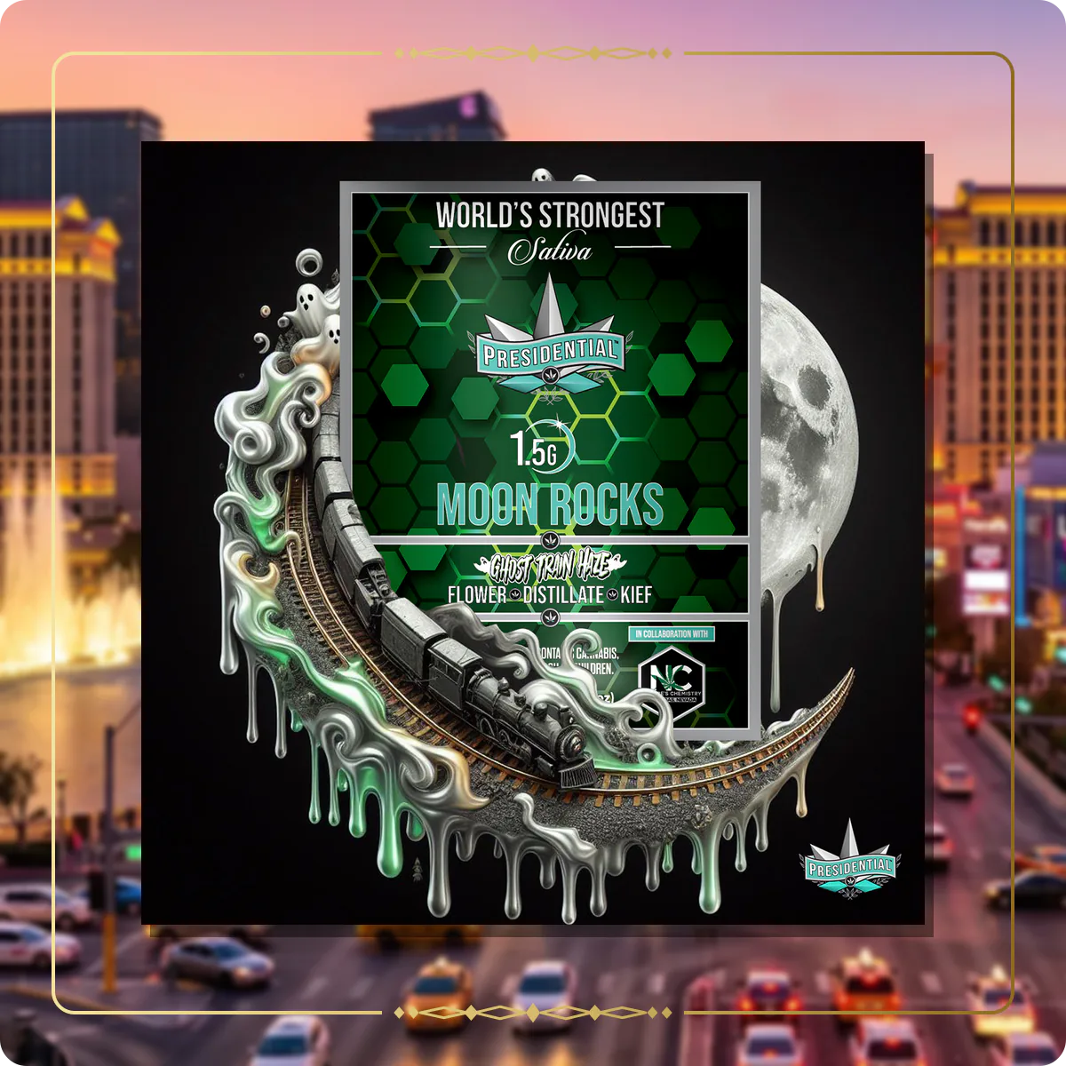 Ghost Haze Train Presidential Moon Rock for the Nevada home collection