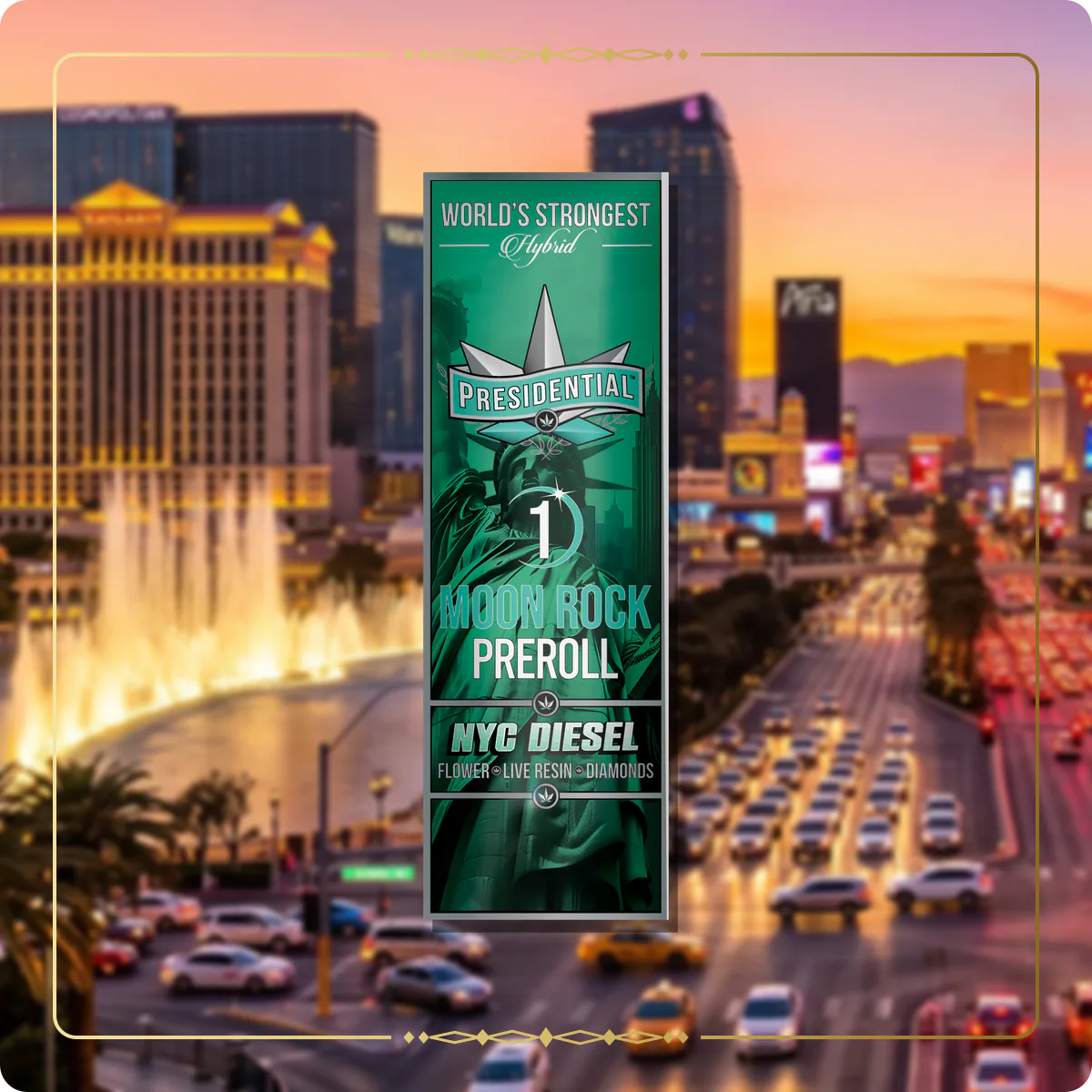 NYC Diesel Presidential pre-roll variant 2 for the Nevada Gold page