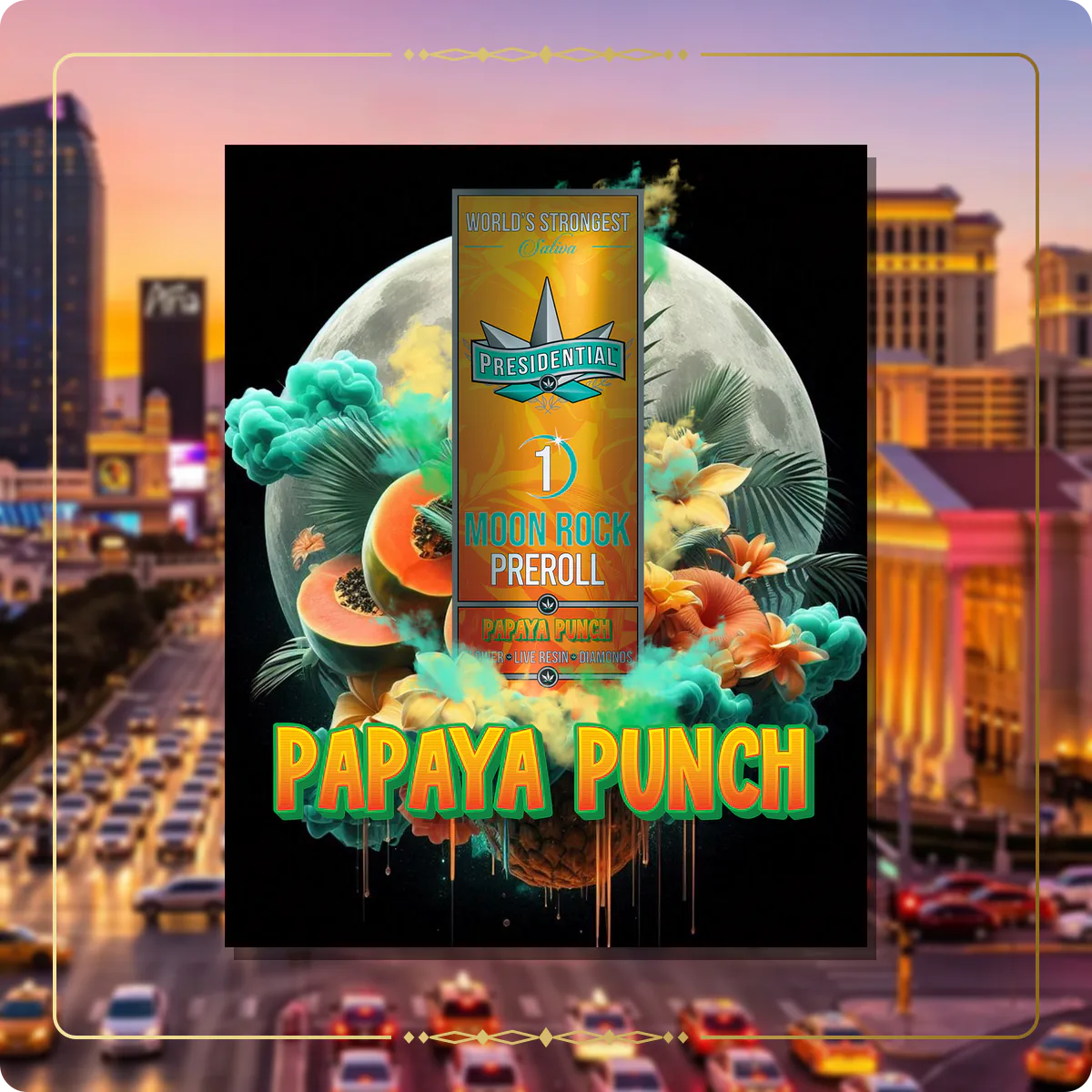 Papaya Punch Presidential pre-roll for the Nevada Gold page