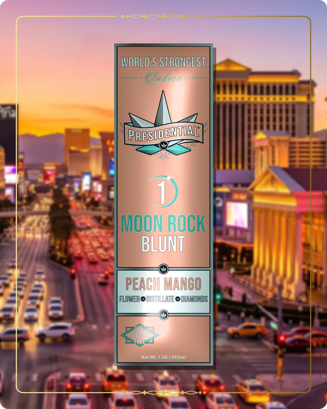 Peach Mango Presidential blunt variant 2 for the Nevada brand story
