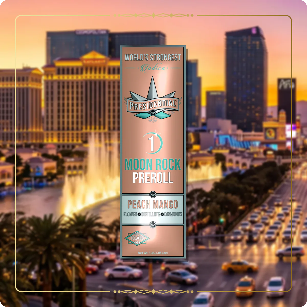 Peach Mango Presidential pre-roll for the Nevada Silver page