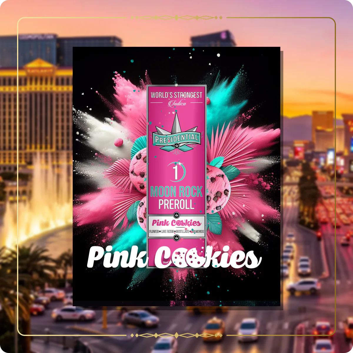 Pink Cookies Presidential pre-roll for the Nevada Gold page
