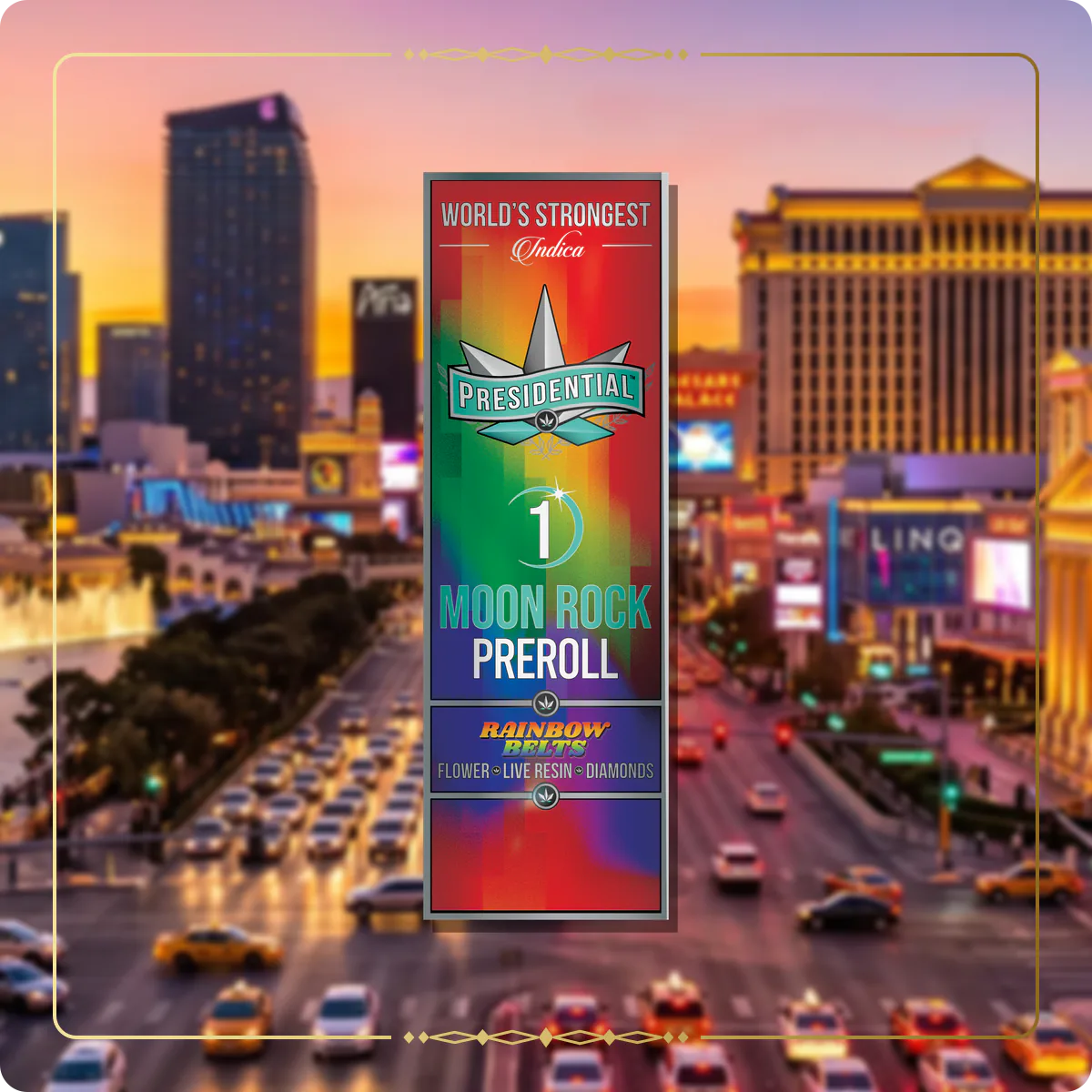 Rainbow Belts Presidential pre-roll variant 2 for the Nevada Gold page