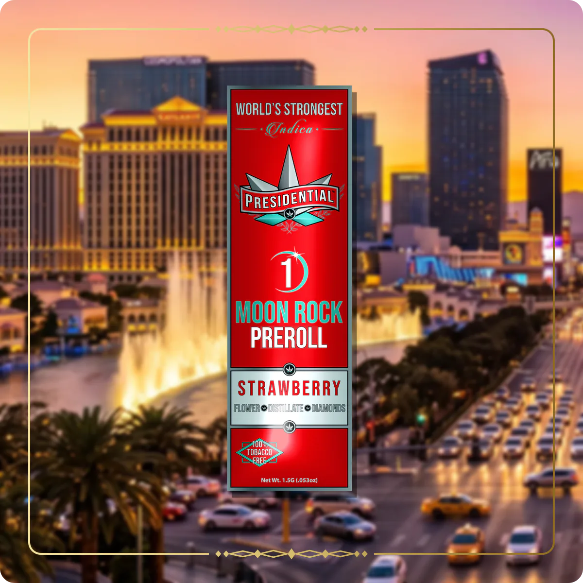 Strawberry Presidential pre-roll for the Nevada home collection