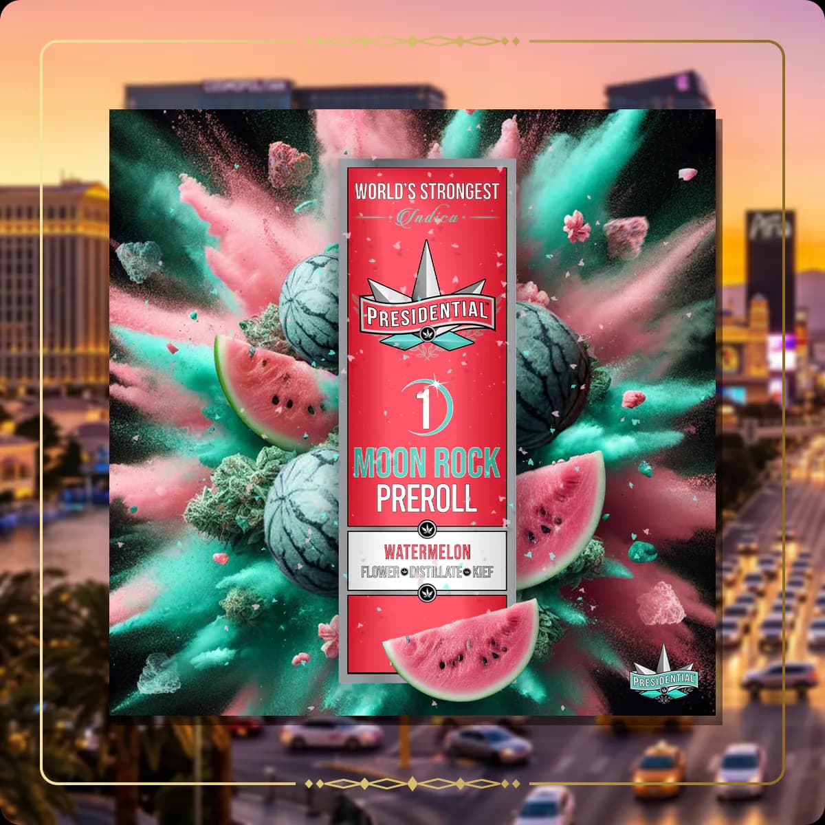 Watermelon Presidential pre-roll variant 2 for the Nevada Silver page