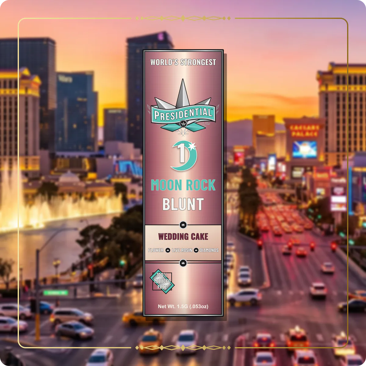 Wedding Cake Presidential Rose Gold Moon Rock Blunt for the Nevada blunts page